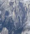 East aspect of Cima di Lastei viewed from airliner