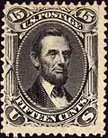The first Lincoln postage stamp issue of 1866