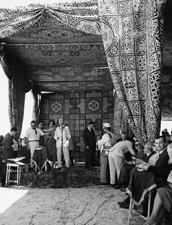 René Maheu, Director - General of the UNESCO giving his speech during the ceremony to mark the completion of removal and reconstruction of the Abu Simbel Temples on their new site, 22 September 1968.