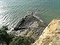 Achilles Point from the viewing platform looks like the bow of a ship.
