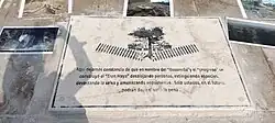 Anti-monument denouncing destructive Maya Train project in Avenida Reforma
