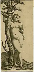 F. Best after Marcantonio Raimondi, Adam and Eve, 19th century, engraving, Department of Image Collections, National Gallery of Art Library, Washington, DC Archived 2014-03-24 at the Wayback Machine