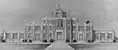 Bowman Field Administration Building pencil sketch from the Works Progress Administration