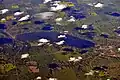 Aerial view of Echo Lake from the south. Fort Qu'Appelle is on the right and Pasqua Lake and Echo Valley Provincial Park are on the left