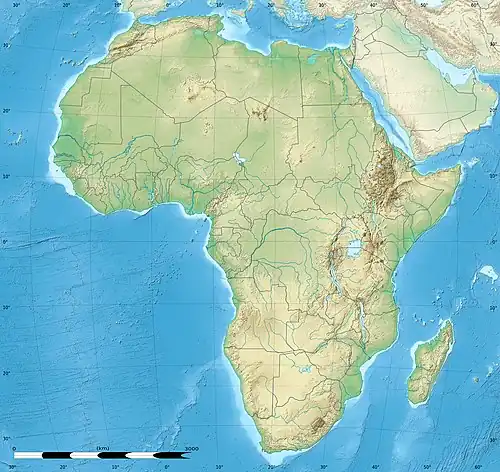 Map of sites preserving Carcharodontosaurus fossils.