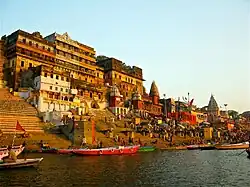 Ahilya Ghat, part of the Ghats in Varanasi, many of which were built by the Marathas[283]