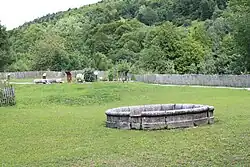 Former courtyard of the orders (July 2017).