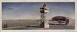 Harry Lane (1891–1973) - Air Express (mural study, Oakdale, Louisiana Post Office) Date circa 1938.