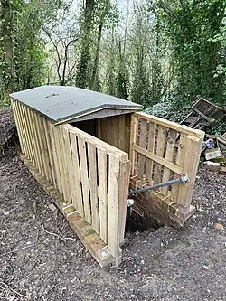 An entrance to the air raid shelter