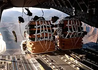 Gravity airdrop of CDS bundles from a C-17