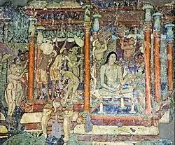Sibi Jataka: king undergoes the traditional rituals for renouncers. He receives a ceremonial bath.[137][138]