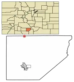 Location of the Town of Hooper in the Alamosa County, Colorado.