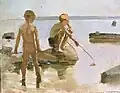 Sketch for Boys Playing on the Shore