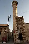 The mosque façade and minaret