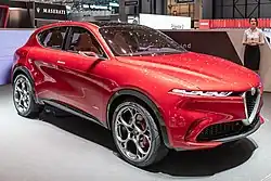 Front-three quarter view of show car