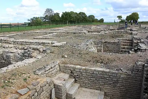 Remains of caves in the archaeological site.