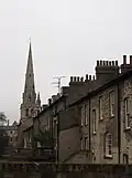 All Saints' with the rear of the neighbouring Jesus Lane terraces