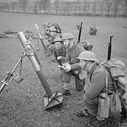Norwegian troops with 3-inch mortars, Coatbridge, Scotland, 10 November 1940.