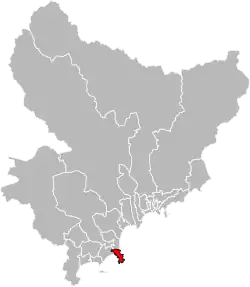 Situation of the canton of Antibes-2 in the department of Alpes-Maritimes