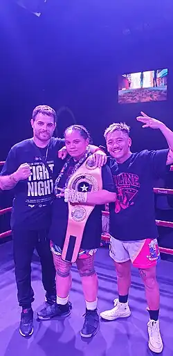 Alrie Meleisea winning the Pro Box NZ Womens' New Zealand Heavyweight title in 2022