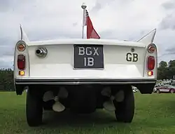 Propulsion is provided by twin propellers mounted under the rear bumper