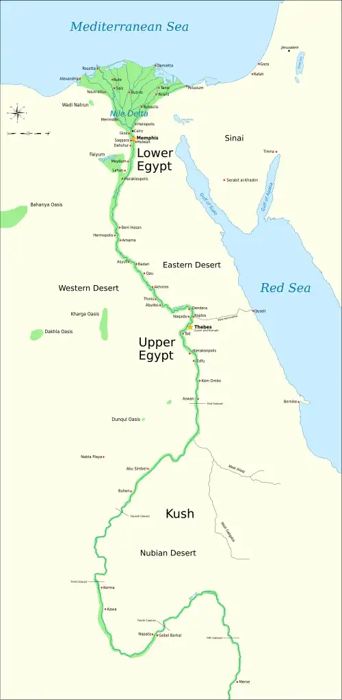 Location of First Intermediate Period of Egypt