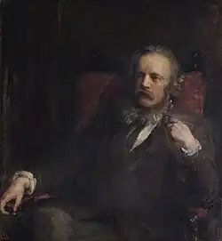 Portrait of the artist's husband Henry with pipe (1877) by Anna Lea Merritt