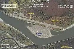 Aerial view of the Hughes Airport in Hughes