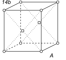 Black-white (antisymmetric) 3D Bravais Lattice number 14b (Orthorhombic system)