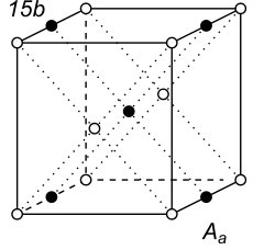 Black-white (antisymmetric) 3D Bravais Lattice number 15b (Orthorhombic system)