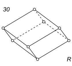 Black-white (antisymmetric) 3D Bravais Lattice number 30 (Rhombohedral system)
