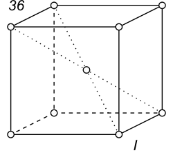 Black-white (antisymmetric) 3D Bravais Lattice number 36 (Cubic system)