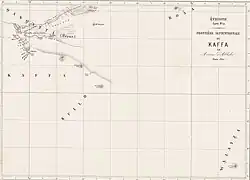 Map of Kaffa in 1870 by Antoine Thomson d'Abbadie