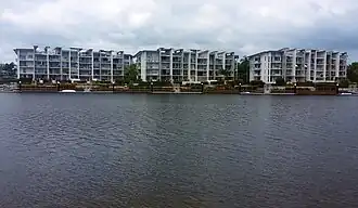 Apartment buildings on Lake Kawana, 2021