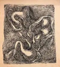 Ink drawing "Substance of Silence" created in 1993