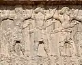 Indian soldiers on the tomb of Artaxerxes III (c. 340 BCE)