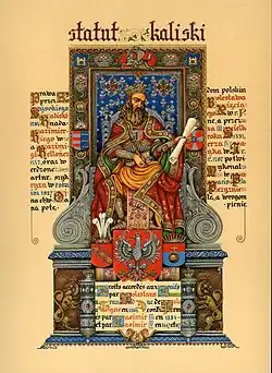 Statute of Kalisz, frontispiece (Casimir the Great) (1927), Paris.