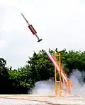 Astra tested from ground-based launcher during initial developmental trial.