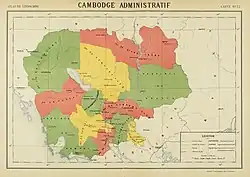 Administrative divisions of Cambodia in 1920.