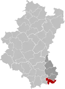 Location of Aubange in Luxembourg province