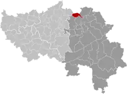 Location of Aubel in the province of Liège