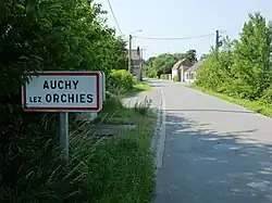 The road into Auchy-lez-Orchies
