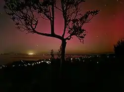 Image of night sky with aurora australis