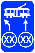 (G9-390N) Advisory Tram Speed Sign for turnout on left (used in New South Wales)