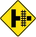 (W7-12) Railway Level Crossing on Side Road (right)