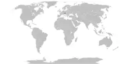 Map indicating locations of Austria and Taiwan