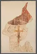 Lower section of the figure of Christ and cross