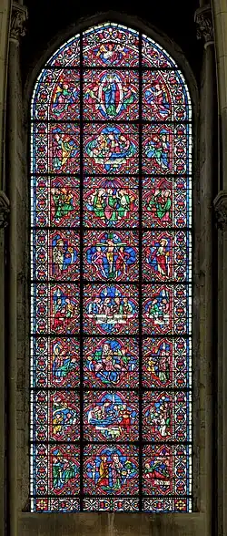 Central window in Chapel of Notre-Dame (first half of 13th century)