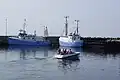 Professional fishing boats at the harbour
