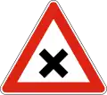 А25 Crossroads without priority (give way to the vehicles coming from the right)